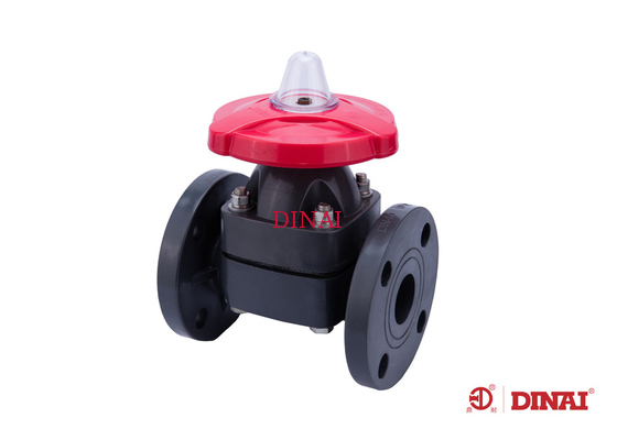 Válvula de diafragma plástica del PVC de la serie DN15- DN250, fabricar fácil